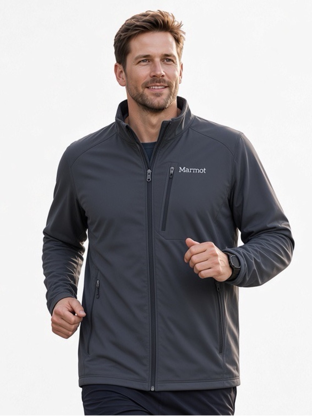 Marmot Black Full-Zip Technical Softshell Gray Jacket Style E8053-1-K Size XXL